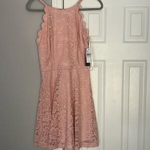 A. Byer beautiful blush lace dress. Junior size medium. New with tags.